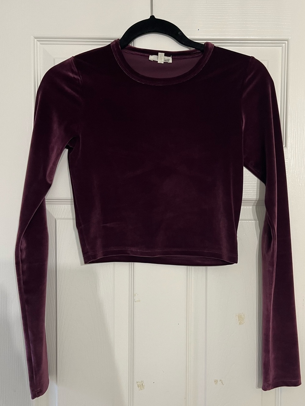 Wilfred Velvet Long-Sleeve Crop Top